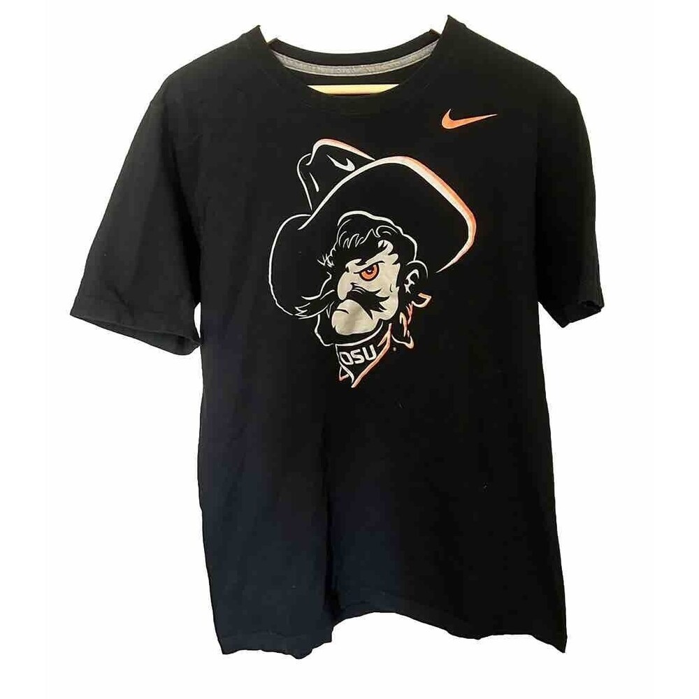 Oklahoma State Cowboys Men's Nike T-Shirt Lacrosse Team Logo Black Size M - Picture 1 of 7